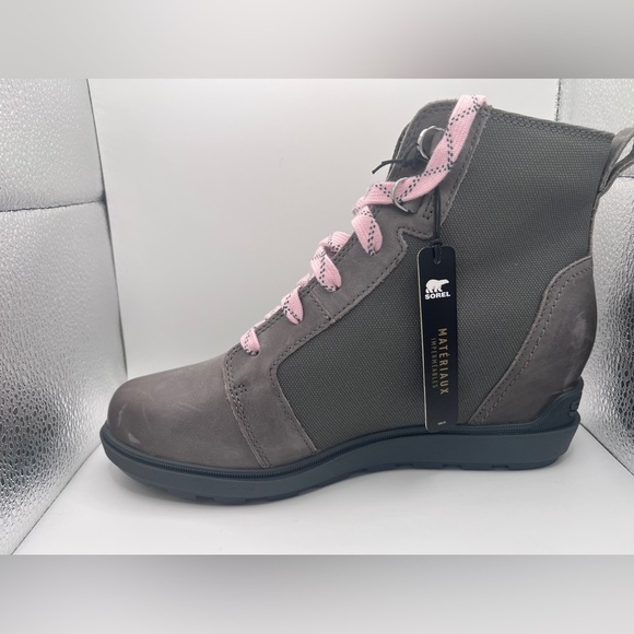NWT Sorel Evie II wedge boots, gray/pink size 9 - Picture 10 of 12